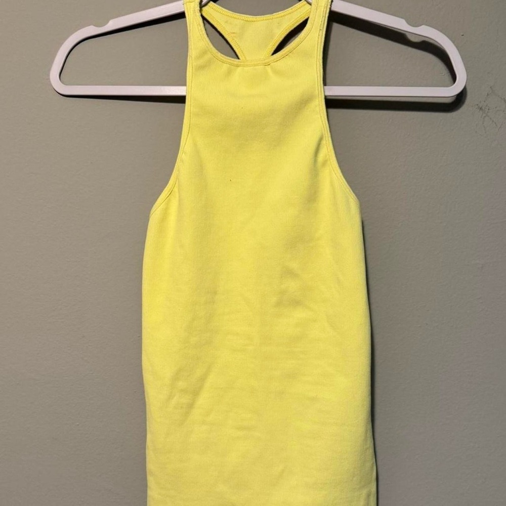 Free People Yellow Racerback Tank Top size m/l